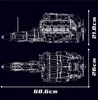 Blueprint-style diagrams of a V8 engine with dimensions indicated. Produktbild-Vorschau