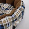 Hundebett Hundekissen blau-kariert Hundekörbchen 75 x 75 x Produktbild-Vorschau 2
