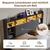 Lit 140x200 avec rangement, design moderne, éclairage LED, Voir les images du produit 4