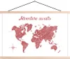 MuchoWow® Textilposter Weltkarte - Rot - Zitat 120x80 cm Produktbild-Vorschau 1
