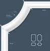 A curved molding profile shown in a corner, with dimensions and product codes indicated. Náhľad obrázku produktu