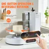 A cake decorating machine is shown in a kitchen setting with text overlays highlighting its features. Náhľad obrázku produktu