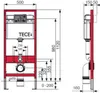 Technical drawing of a TECE base WC-Set with dimensions. Podgląd zdjęcia produktu