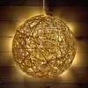 Palla luminosa 20 cm con nastro dorato avvolto bianco caldo Anteprima dell’immagine prodotto 1