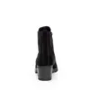 A black suede boot is shown from the back on a white background. Produktbild-Vorschau