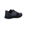 A side view of a single gray and black Skechers hiking shoe against a white background. Voir les images du produit