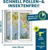A window screen with a view of trees and grass, accompanied by product information and installation icons. Anteprima dell’immagine prodotto