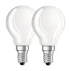 Two white, frosted light bulbs with silver screw bases are shown against a white background. Anteprima dell’immagine prodotto