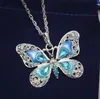INF Collana vintage con ciondolo a farfalla Blu Anteprima dell’immagine prodotto 4