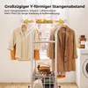 HOKEEPER Zware kledingrek op wielen, met dubbele Productafbeelding-voorbeeld 6