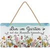 LANOLU Gartenschild Metall bin im Garten mit den Hummeln Produktbild-Vorschau 1