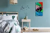 Wandbild Leinwand Bilder mit Uhr 30x60 Abstrakte Malerei Produktbild-Vorschau 4