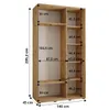 Šatní skříň ASIRI 3 - 140/45 cm, bílá / stříbrná Náhled obrázku produktu 4