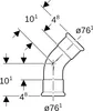 Geberit GE Mapress, Edelstahl, Bogen, 45 Gr., d76,1mm, 1 Produktbild-Vorschau 5