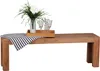 A wooden bench with a vase of flowers and glasses on a tray. Anteprima dell’immagine prodotto