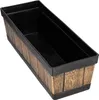 A rectangular planter with a wood-like texture on the outside and a black interior. Anteprima dell’immagine prodotto