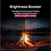 A split image showing a comparison of visuals, with text overlay describing a 'Brightness Booster' feature. Podgląd zdjęcia produktu