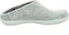A side view of a grey felt slipper. Produktbild-Vorschau
