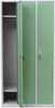 A three-compartment metal locker, with one door open showing the interior. Produktbild-Vorschau