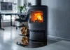 A modern living room with a fireplace and a desk. Produktbild-Vorschau