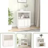 The Living Store Sideboard Weiß 60x34x75 cm Massivholz Produktbild-Vorschau 10