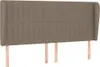 Kopfteil mit Ohren Taupe 203x23x118/128 cm Stoff Produktbild-Vorschau 1