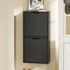 SoBuy Schuhschrank FSR204-SCH mit 2 Türen in Schwarz, montiert an der Wand im Flur Podgląd zdjęcia produktu