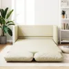 Bodensofa mit Schlaffunktion Creme 112x174x55 cm Kunstleder Produktbild-Vorschau 2