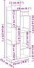 A diagram showing the dimensions of a bookshelf. Náhled obrázku produktu