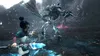 A female character in a video game is fighting a large, monstrous creature in a dark, mystical forest. Produktbild-Vorschau