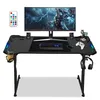 A gaming desk setup with a monitor, keyboard, mouse, and accessories. Produktbild-Vorschau