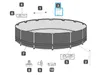 An exploded diagram showing parts of a Bestway Steel Pro MAX pool. Produktbild-Vorschau