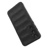 A black phone case with a ribbed texture on a white background. Produktbild-Vorschau