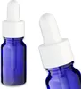 5x Blaue Glasflasche 10 ml mit weißer Pipette Produktbild-Vorschau 2