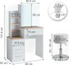Coiffeuse Vicco Conrada Blanc/Sonoma 80cm avec éclairage Voir les images du produit 7