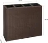 vidaXL Garten-Hochbeet mit 4 Töpfen Poly Rattan Braun Produktbild-Vorschau 5