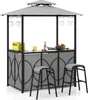 A grey outdoor bar set with two stools, set against a white background. Náhled obrázku produktu