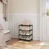 WOLTU Schuhregal schmal 4 Ebenen, Metall, für 8 Paar Produktbild-Vorschau 2