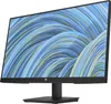 A black HP computer monitor with a colorful abstract wallpaper displayed on its screen, shown from a three-quarter angle. Produktbild-Vorschau