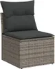 vidaXL 10-tlg. Garten-Sofagarnitur mit Kissen Grau Poly Produktbild-Vorschau 4