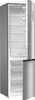 An open refrigerator with its doors ajar, showing the interior shelves and drawers. Produktbild-Vorschau