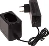 A black battery charger and power adapter are shown against a white background. Produktbild-Vorschau