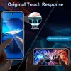 A marketing image showing a smartphone screen protector with text highlighting its features. Produktbild-Vorschau