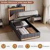 Letto imbottito INONEFT 90x200 cm con LED e USB, letto box Anteprima dell’immagine prodotto 9