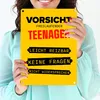 Vorsicht freilaufender Teenager Metallschild in 15x20 cm Produktbild-Vorschau 3