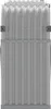 A front view of a light gray metal firewood storage rack. Náhled obrázku produktu