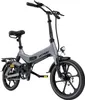 A studio shot of a gray folding electric bicycle against a white background. Produktbild-Vorschau