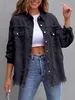 ASKSA Damen Jeansjacke Ripped Vintage Denim Jacken Laessige Produktbild-Vorschau 2