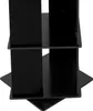 A black, multi-tiered, rotating bookshelf shown from a top-down perspective against a white background. Podgląd zdjęcia produktu
