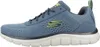A side view of a blue athletic shoe. Voir les images du produit